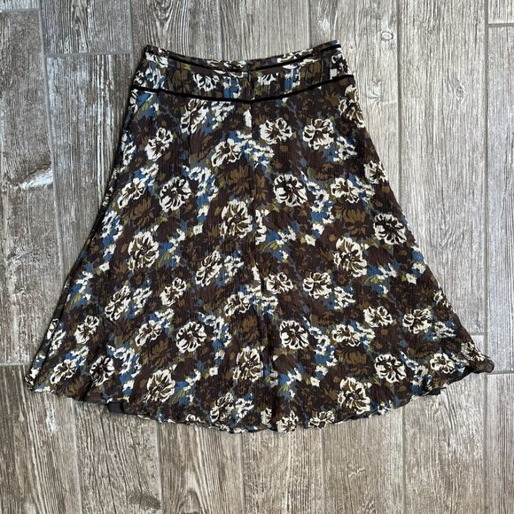 Vintage Anne Klein Silk Skirt 2P Midi Fit Flare Floral Country Cottagecore Flowy - Picture 9 of 10